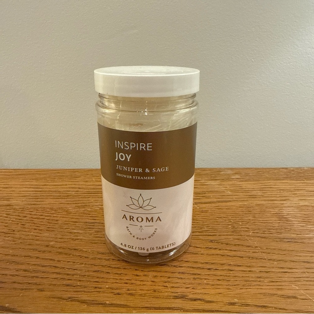 Aroma Inspire Joy Shower Steamers juniper and sage bath and body works